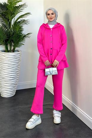 Raina Fırfırlı Scuba Takım Pembe