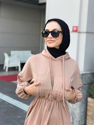 Rio Önü Cepli Elbise Krem