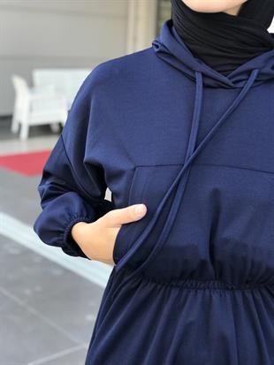 Rio Önü Cepli Elbise Lacivert