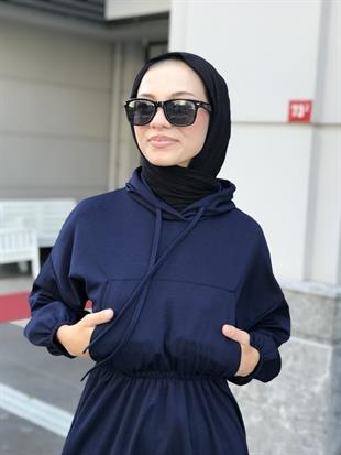 Rio Önü Cepli Elbise Lacivert