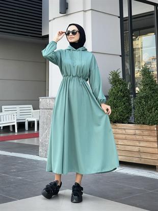 Rio Önü Cepli Elbise Mint