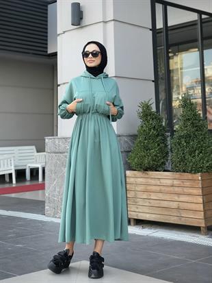 Rio Önü Cepli Elbise Mint