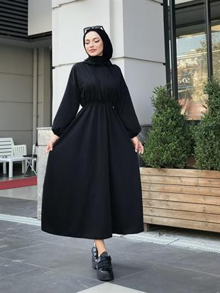 Rio Önü Cepli Elbise Siyah