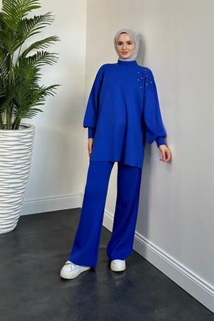 Rosa İncili Triko Takım Sax