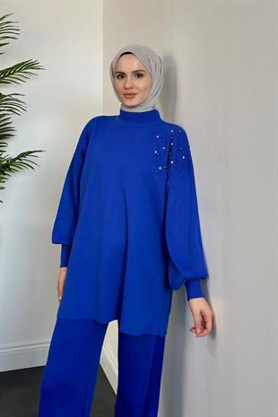 Rosa İncili Triko Takım Sax