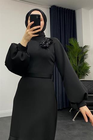 Rosalie Scuba Elbise Siyah