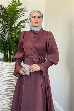 Rovena Yandan Bağlamalı Abiye Rose