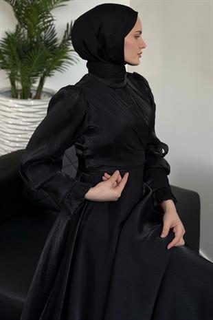 Rovena Yandan Bağlamalı Abiye Siyah