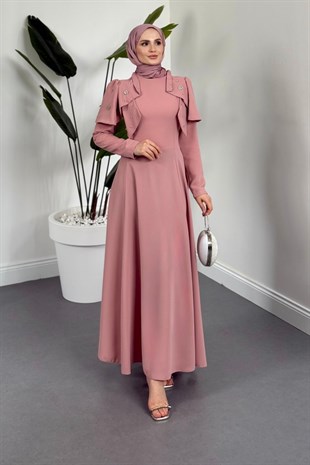 Roxana Taşlı Krep Abiye Pudra