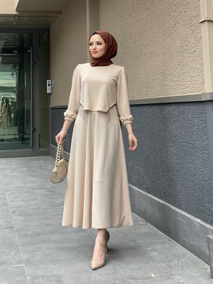 Poppy Etekli Takım Bej