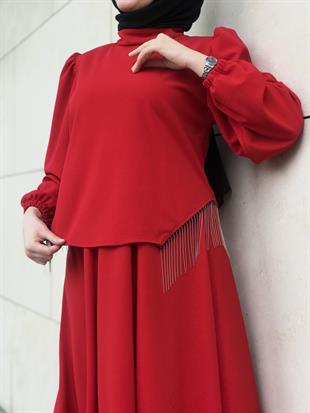 Poppy Etekli Takım Kırmızı