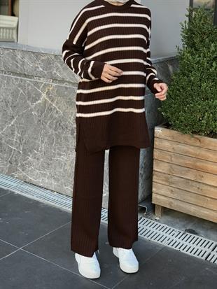 Rüya Triko Takım Kahverengi