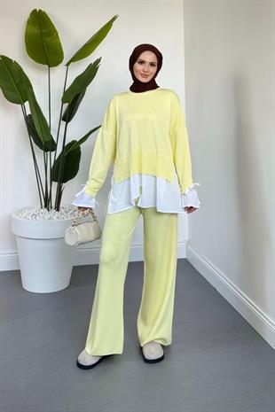 Senna Gömlekli Triko Takım Butter Yellow