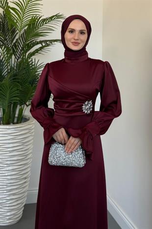 Senoria Yandan Taşlı Abiye Vişne Çürüğü
