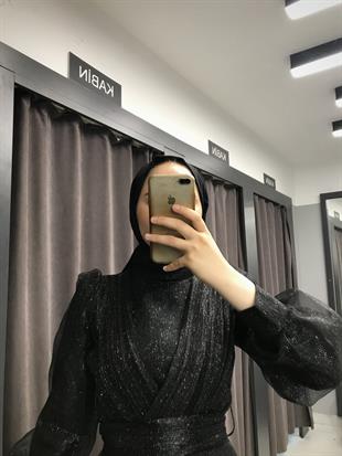 Simli Dore Abiye Siyah