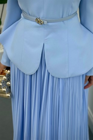 Soraya Bluzu Volanlı Etek Takım Bebe Mavisi