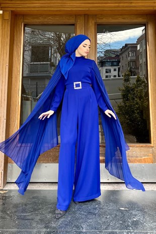 Tasarım Pelerinli Tulum  Saks