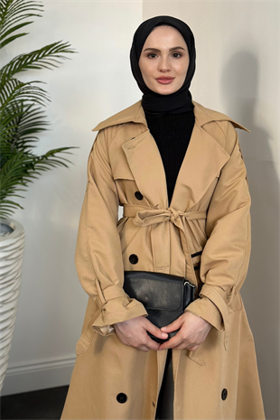 Thylanee Astarlı Aporetli Trençkot Camel