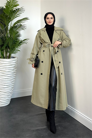 Thylanee Astarlı Aporetli Trençkot Haki