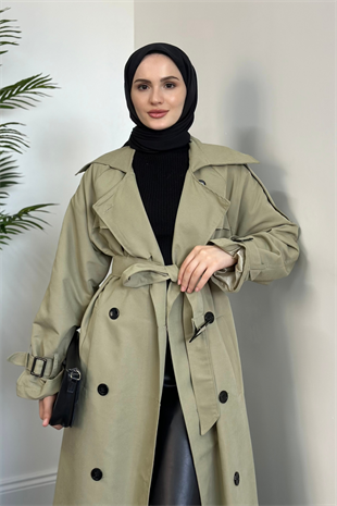 Thylanee Astarlı Aporetli Trençkot Haki