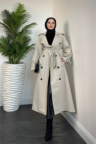 Thylanee Astarlı Aporetli Trençkot Krem