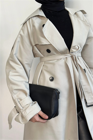 Thylanee Astarlı Aporetli Trençkot Krem