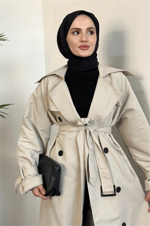 Thylanee Astarlı Aporetli Trençkot Krem