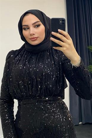 Leya Payet Abiye Siyah
