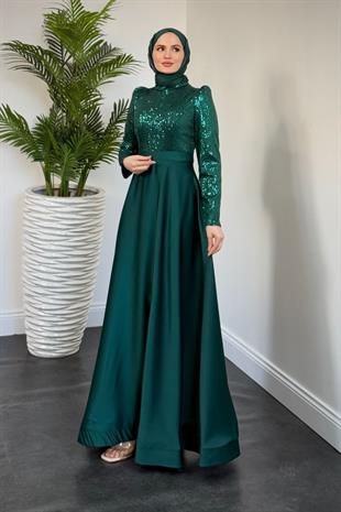 Tiana Pul Payet Abiye Zümrüt
