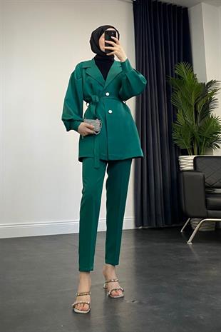 Tilda Ceket Takım Zümrüt