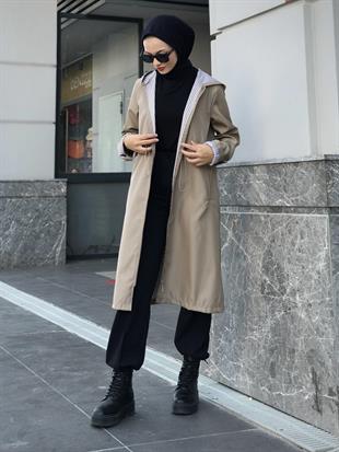 Tina Fermuarlı Trençkot Bej
