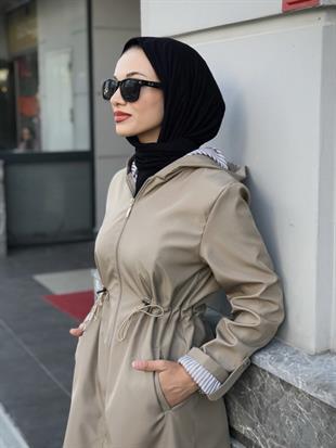 Tina Fermuarlı Trençkot Bej