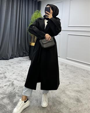 Tolunay Kaşe Kaban Siyah