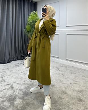 Tolunay Kaşe Kaban Yağ Yeşili