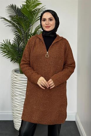 Trista Varak Detaylı Kazak Kahverengi