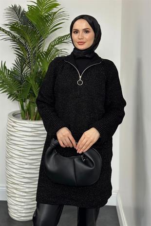 Trista Varak Detaylı Kazak Siyah