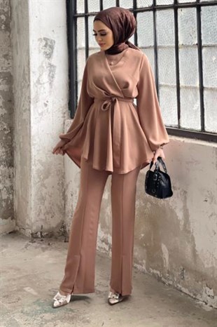 Üstü Çapraz İspanyol Paça Takım Vizon