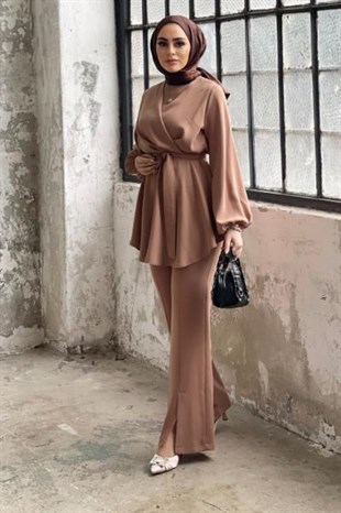 Üstü Çapraz İspanyol Paça Takım Vizon