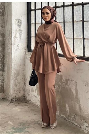 Üstü Çapraz İspanyol Paça Takım Vizon