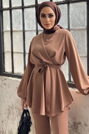 Üstü Çapraz İspanyol Paça Takım Vizon