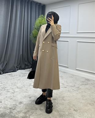 Uzun Düğmeli Kaban Vizon