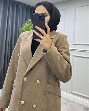 Uzun Düğmeli Kaban Vizon