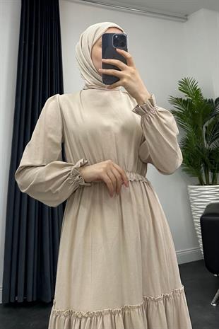 Valerie Fırfır Detay Elbise Vizon