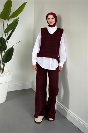 Venüs Üçlü Triko Takım Bordo