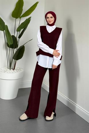 Venüs Üçlü Triko Takım Bordo