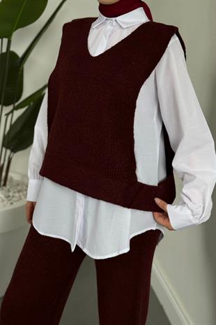 Venüs Üçlü Triko Takım Bordo