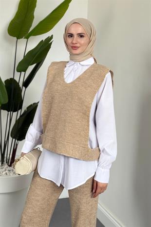 Venüs Üçlü Triko Takım Sütlü Kahve