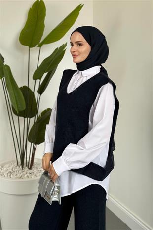 Venüs Üçlü Triko Takım Sütlü Lacivert