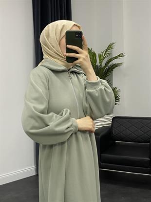 Vereniko Fermuarlı Sweat Elbise Mint