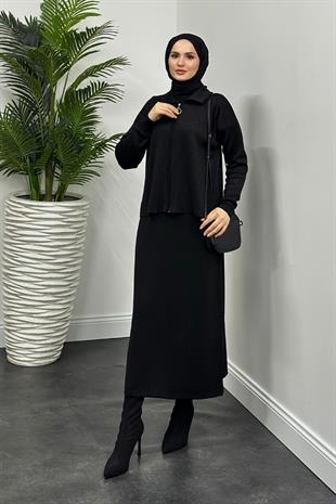 Willow Simli Kalem Etek Takım Siyah